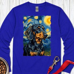 Dachshund Van Gogh Black And Tan Long Sleeve Shirt Gift For Dog Lover