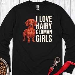 Dachshund Hairy German Girls Red Long Sleeve Shirt Gift For Dog Lover
