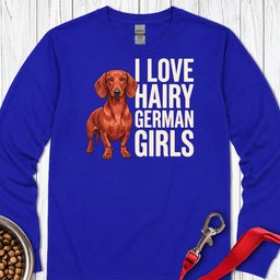 Dachshund Hairy German Girls Red Long Sleeve Shirt Gift For Dog Lover