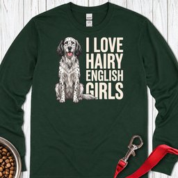 English Setter Hairy Girls Long Sleeve Shirt Gift For Dog Lover