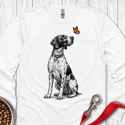 English Pointer Butterfly Long Sleeve Shirt Gift For Dog Lover