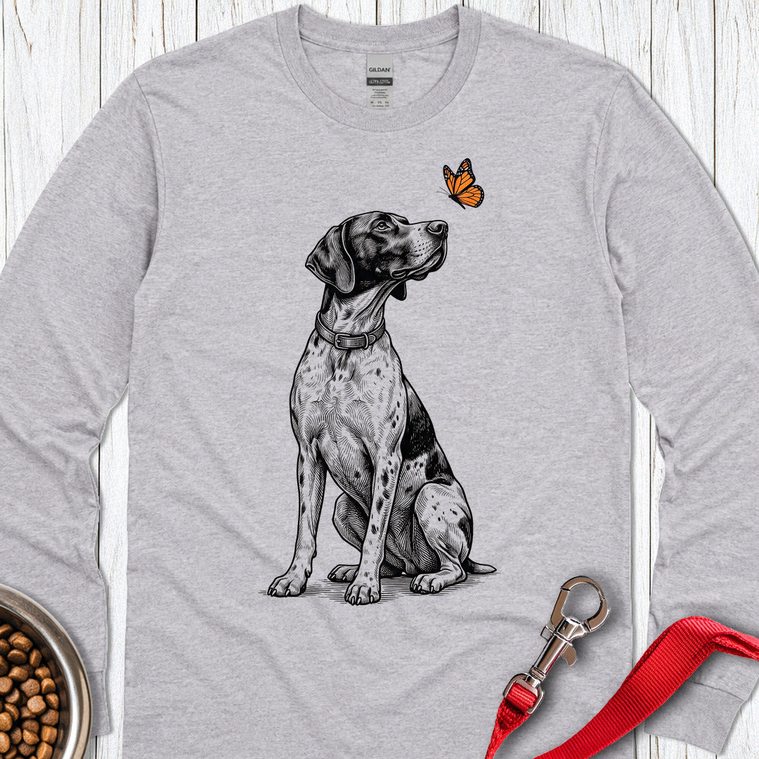 English Pointer Butterfly Long Sleeve Shirt Gift For Dog Lover