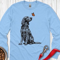 Irish Setter Butterfly Long Sleeve Shirt Gift For Dog Lover