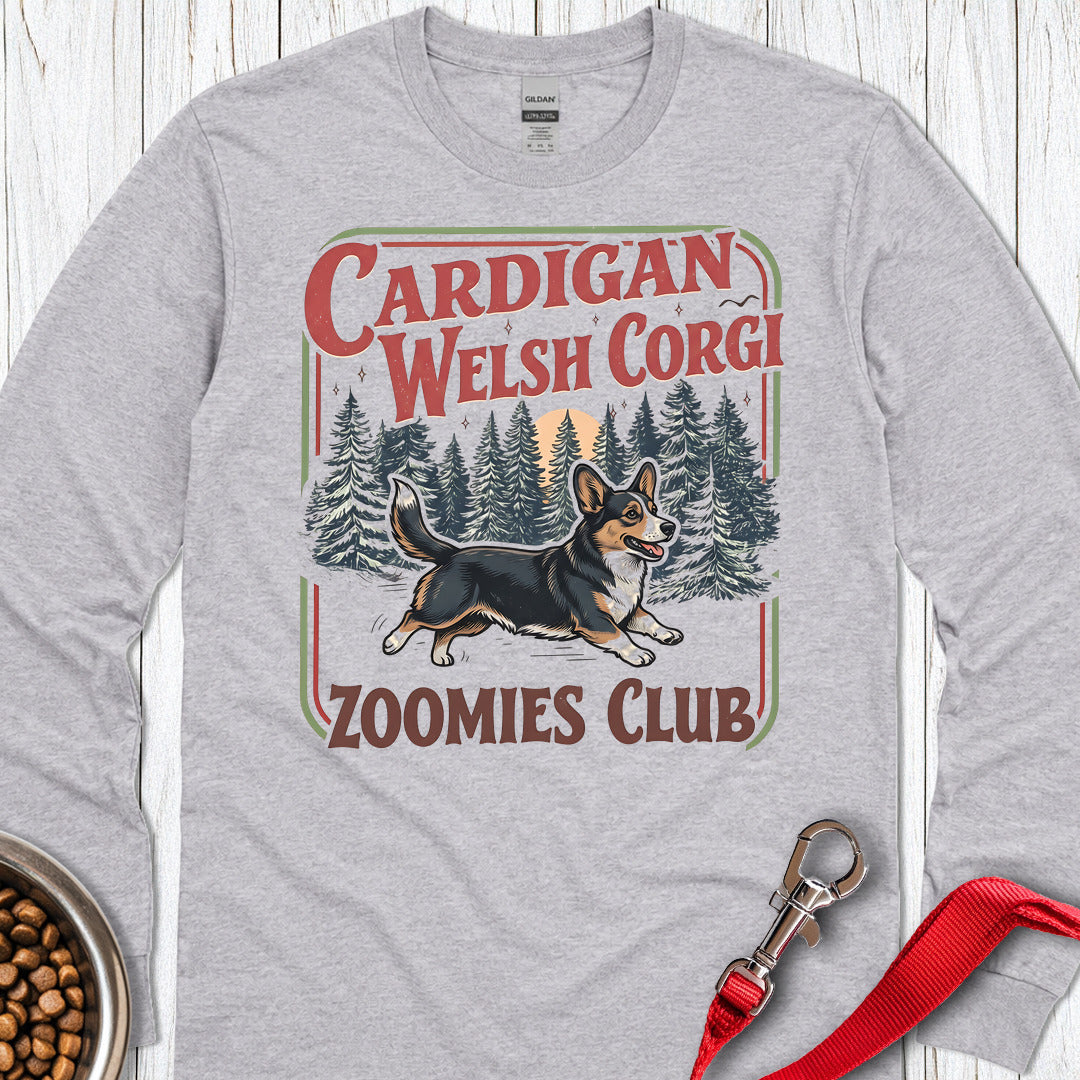 Cardigan Welsh Corgi Zoomies Club Long Sleeve Shirt Gift For Dog Lover