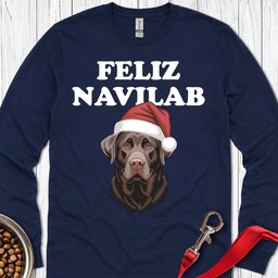 Chocolate Lab Funny Christmas Long Sleeve Shirt Gift For Dog Lover