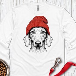 Dachshund Beanie Long Sleeve Shirt Gift For Dog Lover