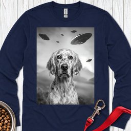 English Setter Ufo Long Sleeve Shirt Gift For Dog Lover