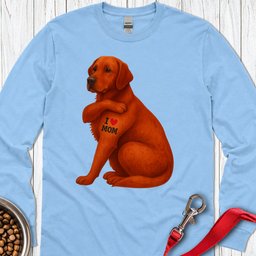 Fox Red Labrador I Love Mom Long Sleeve Shirt Gift For Mom