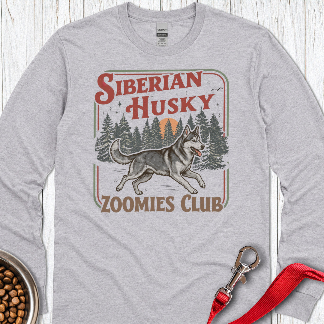 Husky Zoomies Club Long Sleeve Shirt Gift For Dog Lover