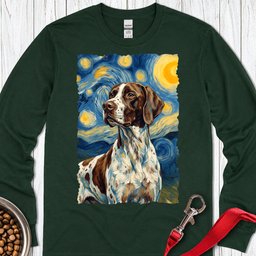 English Pointer Van Gogh Long Sleeve Shirt Gift For Dog Lover