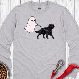 Flat Coated Retriever Ghost Walk Long Sleeve Shirt Gift For Dog Lover