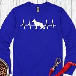 German Shepherd Heartbeat Long Sleeve Shirt Gift For Dog Lover