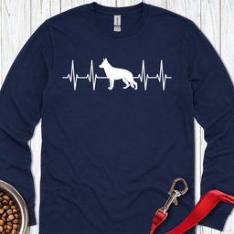 German Shepherd Heartbeat Long Sleeve Shirt Gift For Dog Lover