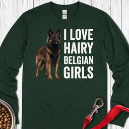 Hairy Belgian Tervuren Girls Long Sleeve Shirt Gift For Dog Lover