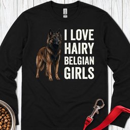 Hairy Belgian Tervuren Girls Long Sleeve Shirt Gift For Dog Lover