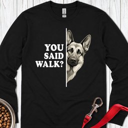 German Shepherd Walk Long Sleeve Shirt Gift For Dog Lover