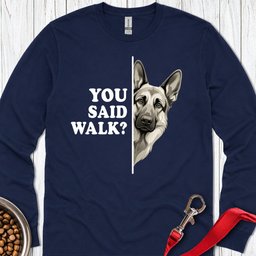 German Shepherd Walk Long Sleeve Shirt Gift For Dog Lover