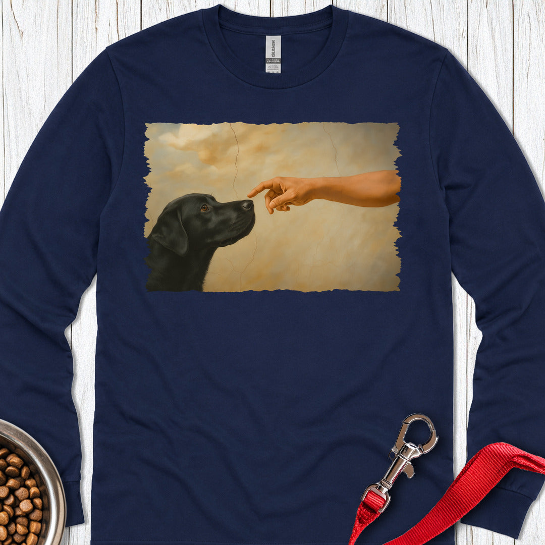 God Creates Black Labrador Long Sleeve Shirt Gift For Dog Lover