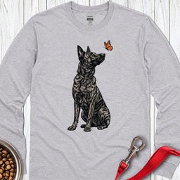 Dutch Shepherd Butterfly Long Sleeve Shirt Gift For Dog Lover