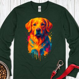 Golden Retriever Portrait Long Sleeve Shirt Gift For Dog Lover
