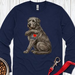I Love Dad Irish Wolfhound Long Sleeve Shirt Gift For Dad