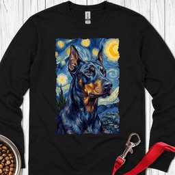 Doberman Van Gogh Long Sleeve Shirt Gift For Dog Lover