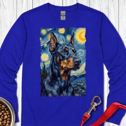 Doberman Van Gogh Long Sleeve Shirt Gift For Dog Lover