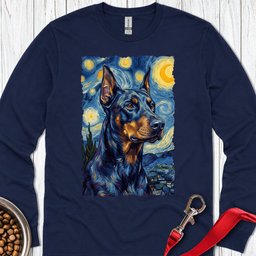 Doberman Van Gogh Long Sleeve Shirt Gift For Dog Lover