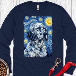 English Setter Van Gogh Long Sleeve Shirt Gift For Dog Lover
