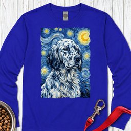 English Setter Van Gogh Long Sleeve Shirt Gift For Dog Lover