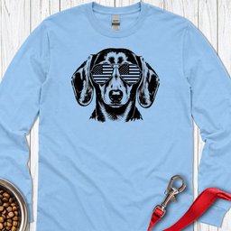 Dachshund Flag Shades Long Sleeve Shirt Gift For Dog Lover