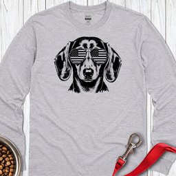 Dachshund Flag Shades Long Sleeve Shirt Gift For Dog Lover