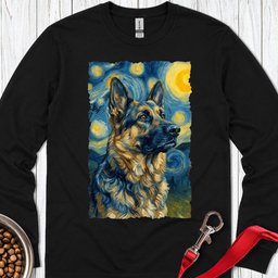 German Shepherd Van Gogh Long Sleeve Shirt Gift For Dog Lover