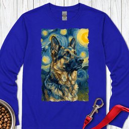 German Shepherd Van Gogh Long Sleeve Shirt Gift For Dog Lover