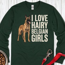 Hairy Belgian Malinois Long Sleeve Shirt Gift For Dog Lover
