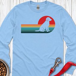 Flat Coated Retriever Retro Sunset Long Sleeve Shirt Gift For Dog Lover