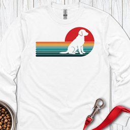 Flat Coated Retriever Retro Sunset Long Sleeve Shirt Gift For Dog Lover