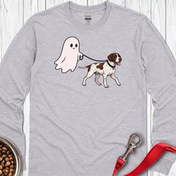 English Pointer Ghost Walk Long Sleeve Shirt Gift For Dog Lover