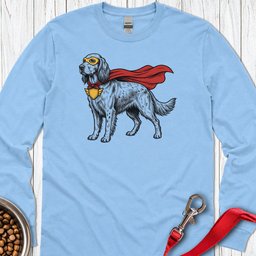 English Setter Superhero Long Sleeve Shirt Gift For Dog Lover