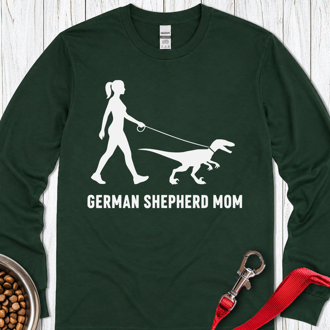 German Shepherd Mom Velociraptor Long Sleeve Shirt Gift For Mom