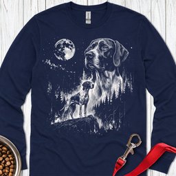 English Pointer Moonlight Long Sleeve Shirt Gift For Dog Lover