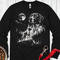 English Pointer Moonlight Long Sleeve Shirt Gift For Dog Lover