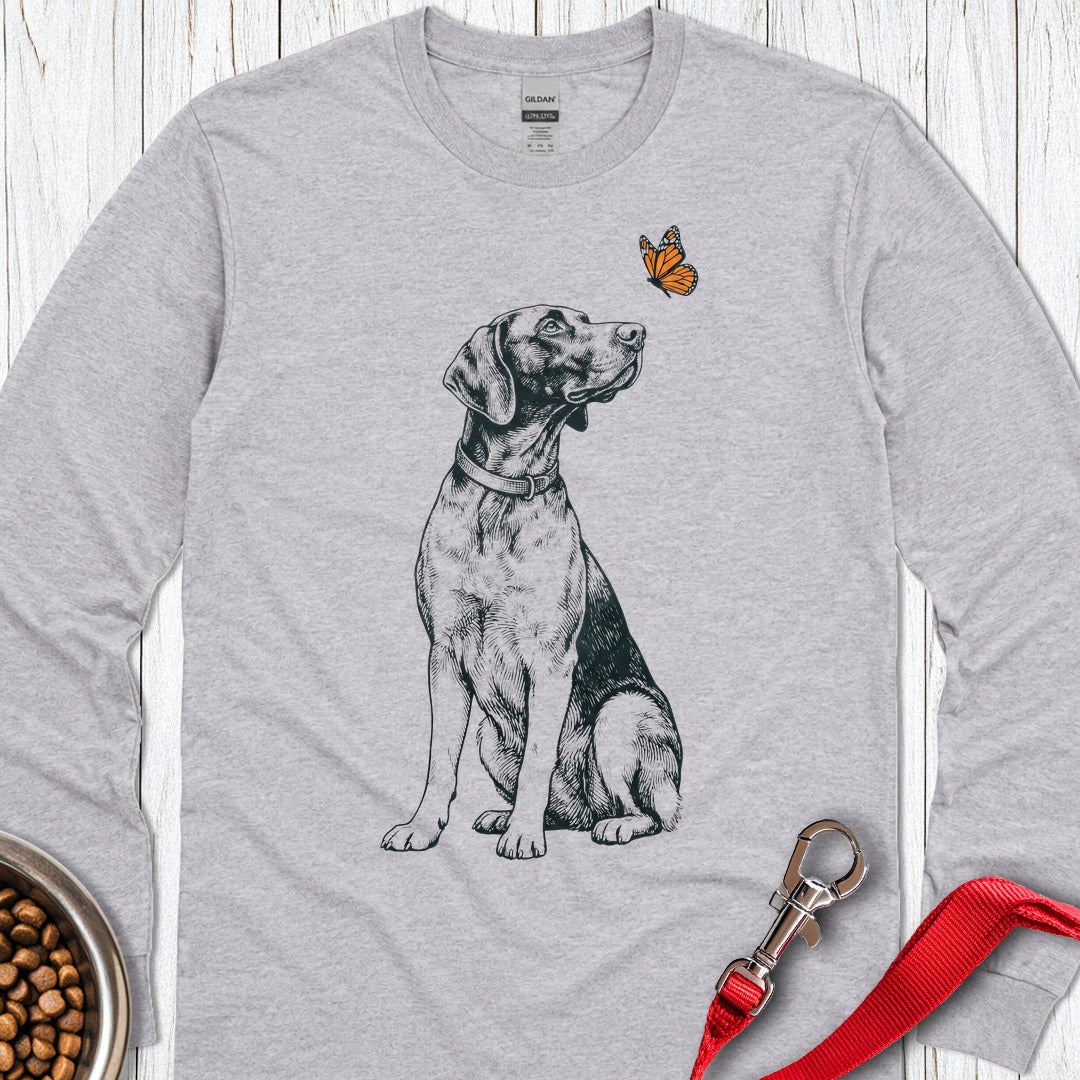 German Shorthaired Pointer Butterfly Long Sleeve Shirt Gift For Dog Lover