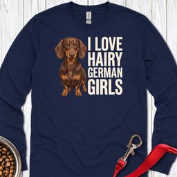 Dachshund Hairy German Girls Chocolate And Tan Long Sleeve Shirt Gift For Dog Lover