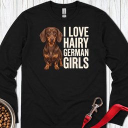 Dachshund Hairy German Girls Chocolate And Tan Long Sleeve Shirt Gift For Dog Lover