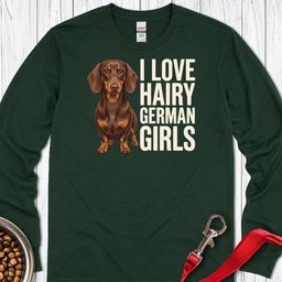 Dachshund Hairy German Girls Chocolate And Tan Long Sleeve Shirt Gift For Dog Lover