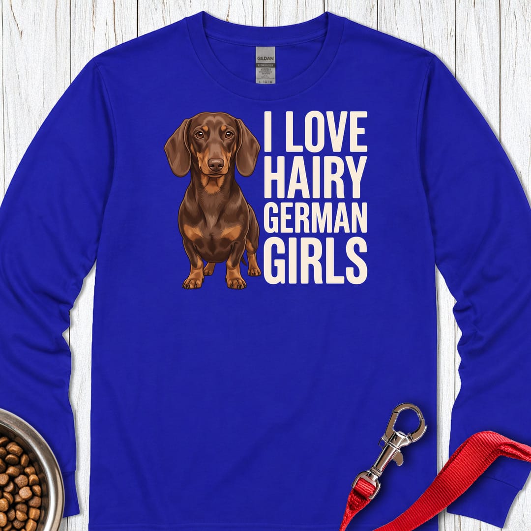 Dachshund Hairy German Girls Chocolate And Tan Long Sleeve Shirt Gift For Dog Lover