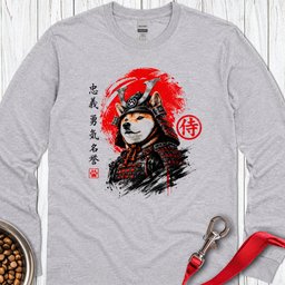 Shiba Inu Samurai Long Sleeve Shirt Gift For Dog Lover