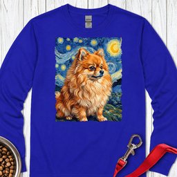 Pomeranian Van Gogh Long Sleeve Shirt Gift For Dog Lover