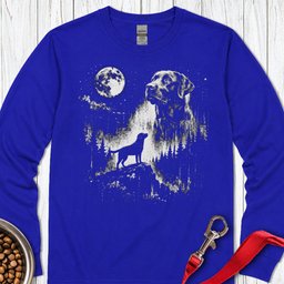 Labrador Moon Long Sleeve Shirt Gift For Dog Lover